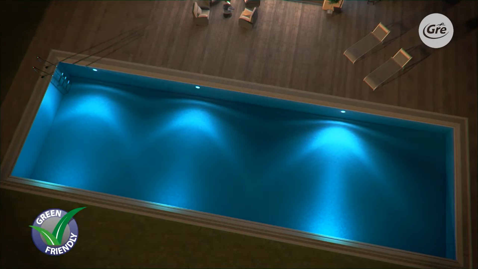 Faretti ad immersione led per piscine fuoriterra ed interrate GRE PLREB