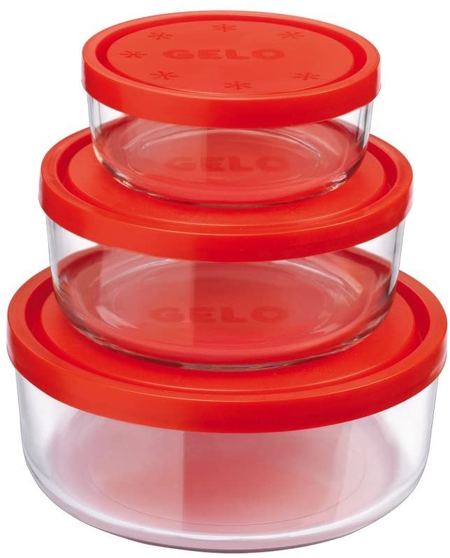 Set contenitori vetro con coperchio tre pezzi Bormioli