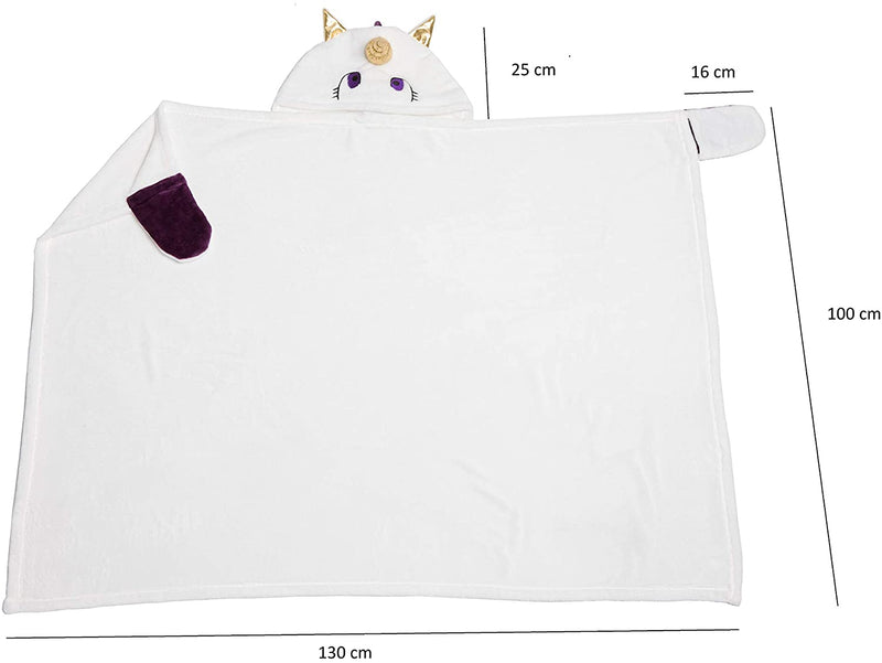 Coperta plaid mantella con cappuccio e guanti Unicorno Blanket Kanguru