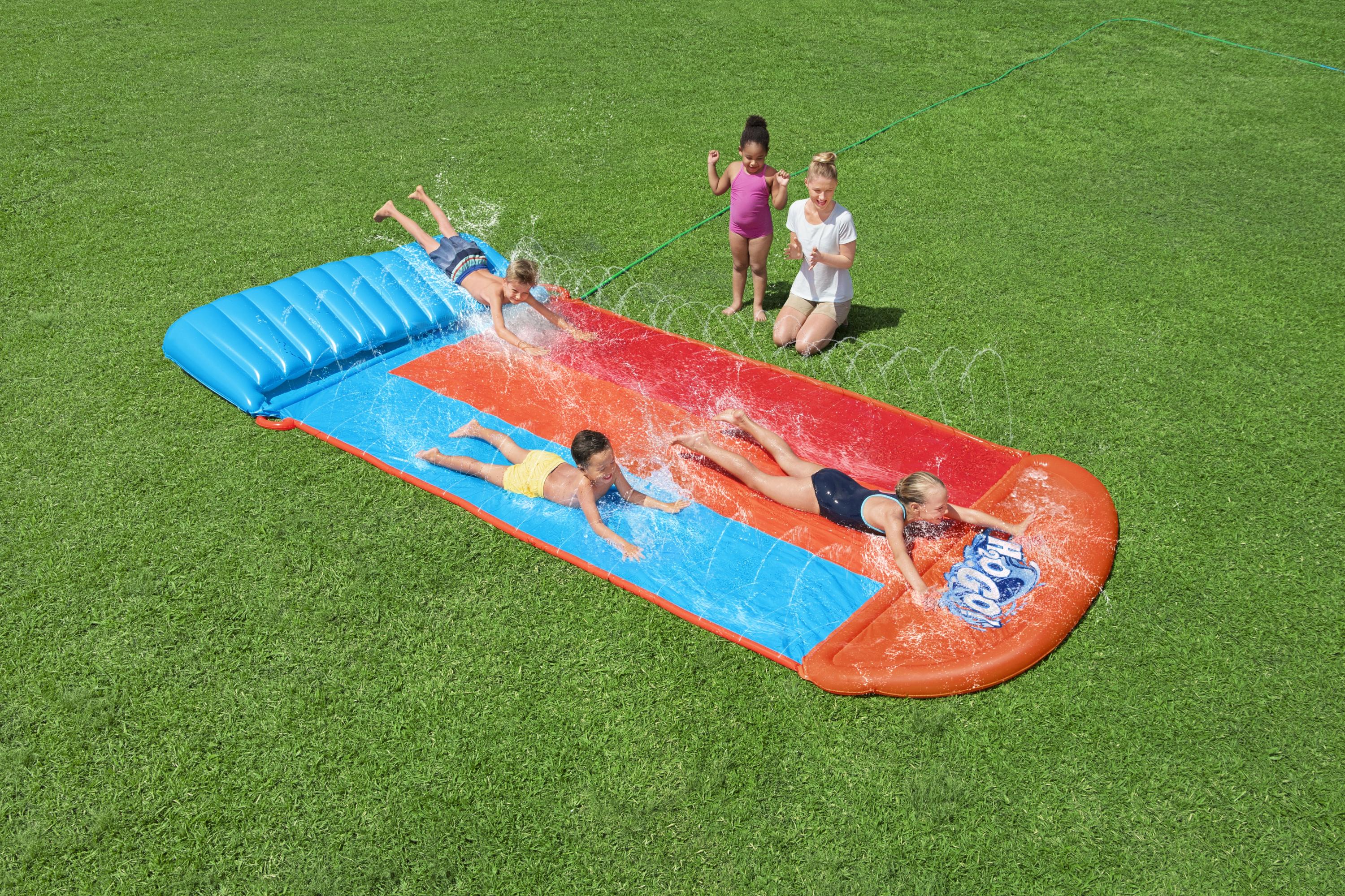 Scivolo triplo gonfiabile H2OGO Tsunami Splash Ramp 488 cm Bestway 52479