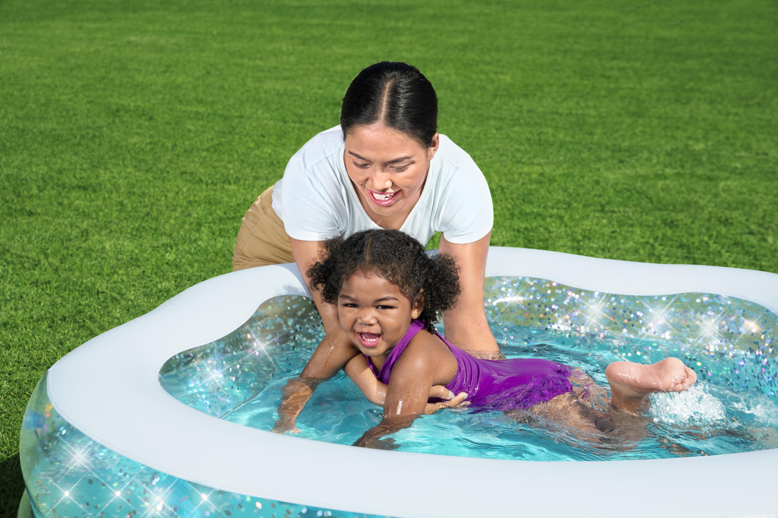 Piscina gonfiabile conchiglia 2 anelli con glitter BestWay 52489