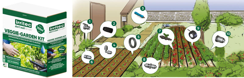 Kit irrigazione a goccia da giardino e orto Veggie-Garden Irritec
