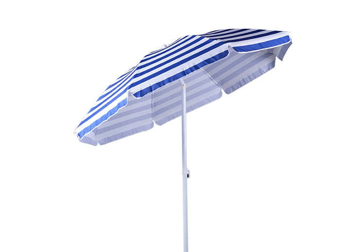 Ombrellone da spiaggia 180cm blu/bianco snodato Sun Stripes telo tnt articoli mare estate
