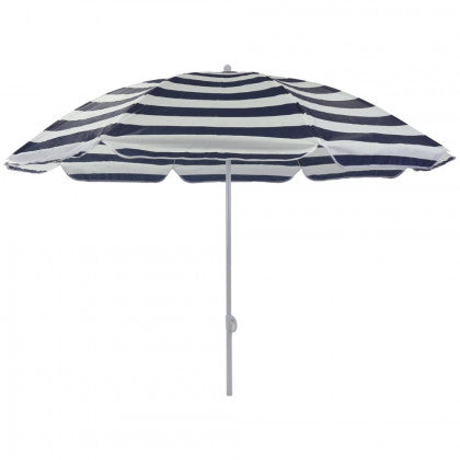 Ombrellone da spiaggia 180cm blu/bianco snodato Sun Stripes telo tnt articoli mare estate