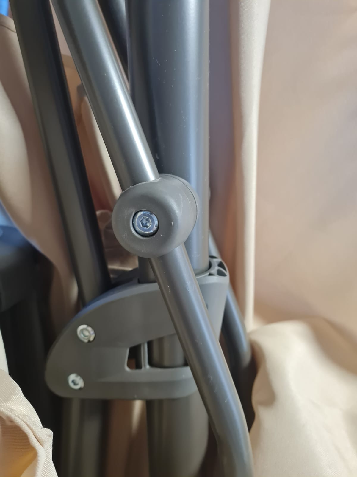 Ombrellone laterale Push up in acciaio 250x250 cm Beige Garden Deluxe Collection