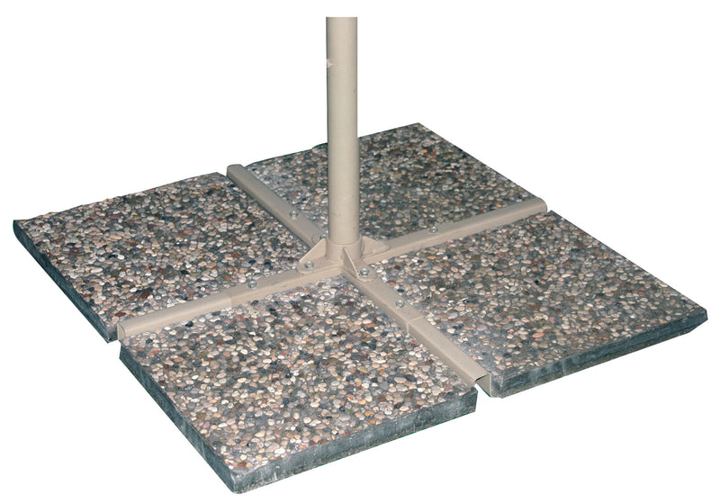 Base in cemento per ombrelloni lastre in marmo e ghiaia 14 kg 40x40 cm