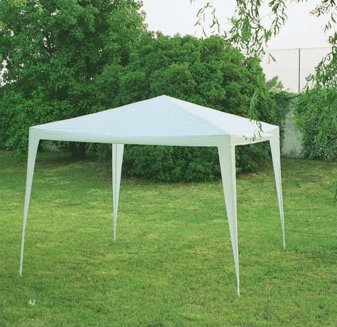 Gazebo 3x3 m in acciaio con telo in polietilene bianco Oasis