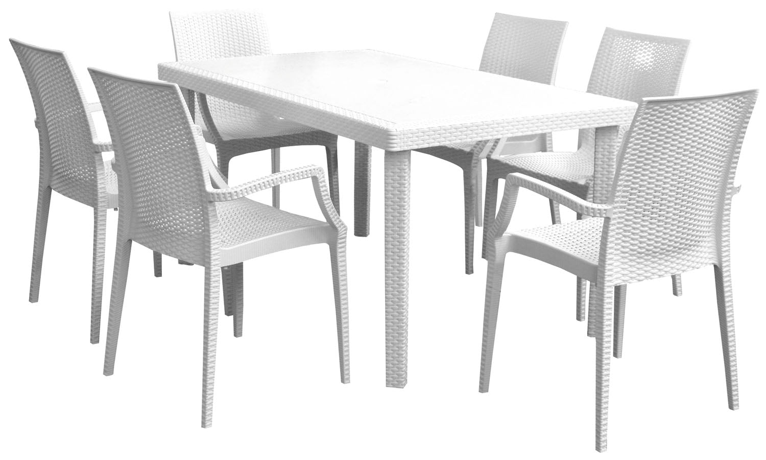 Tavolo in resina rettangolare da giardino effetto rattan Boheme