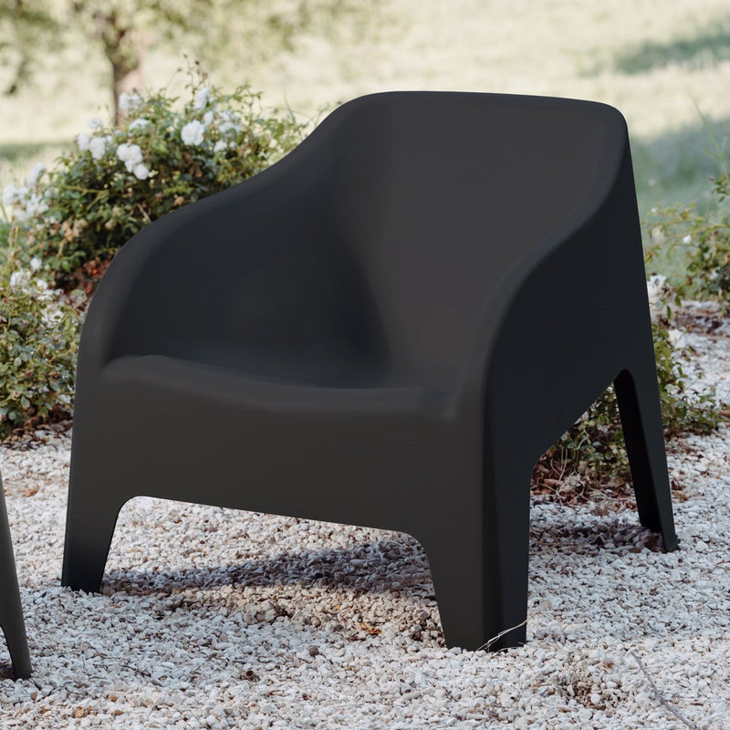 Poltrona sedia elegante impilabile in resina da giardino effetto lisci