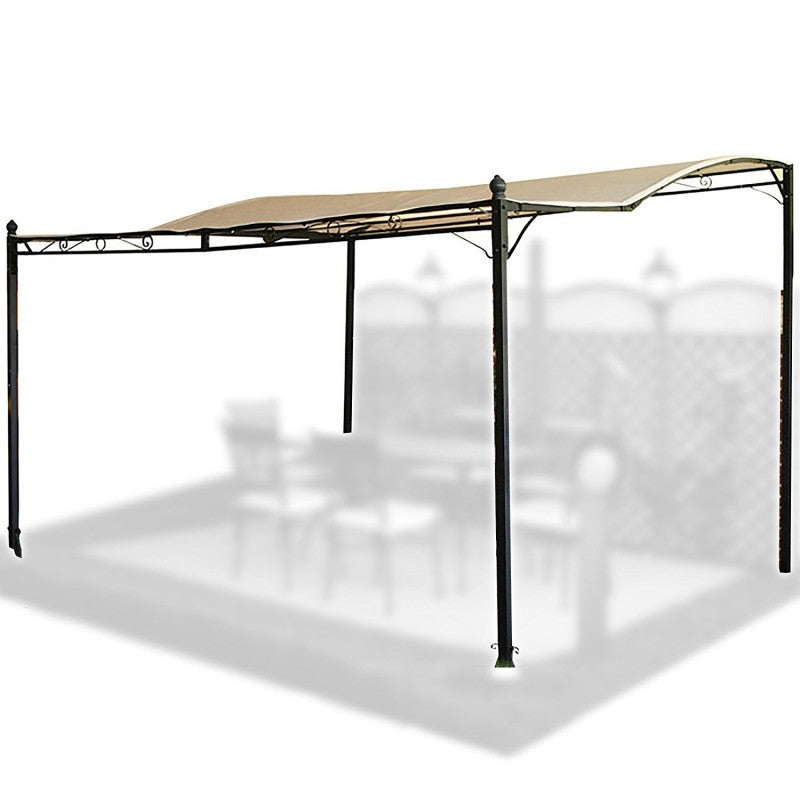 Gazebo veranda da parete in acciaio Patio Nero 300x250 cm Garden Deluxe Collection
