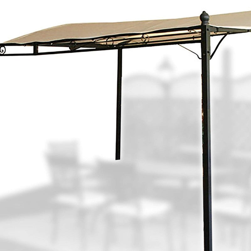 Gazebo veranda da parete in acciaio Patio Nero 300x250 cm Garden Deluxe Collection