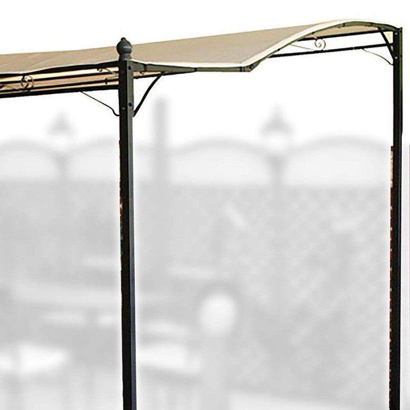 Gazebo veranda da parete in acciaio Patio Nero 300x250 cm Garden Deluxe Collection