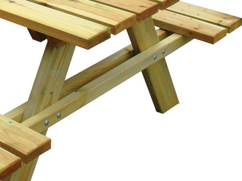 Tavolo in legno con panche 200X150X70 cm da giardino Picnic Lasa impregnato