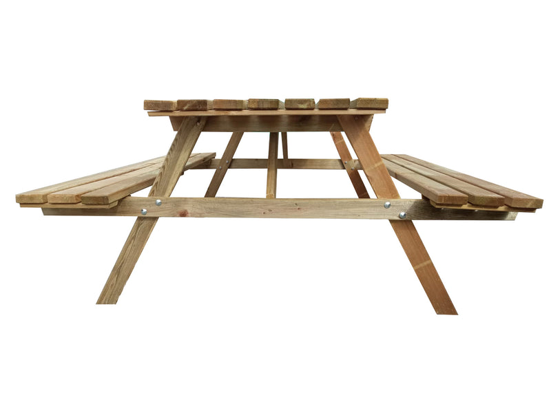 Tavolo in legno con panche 180X150X70 cm da giardino Picnic Lasa impregnato