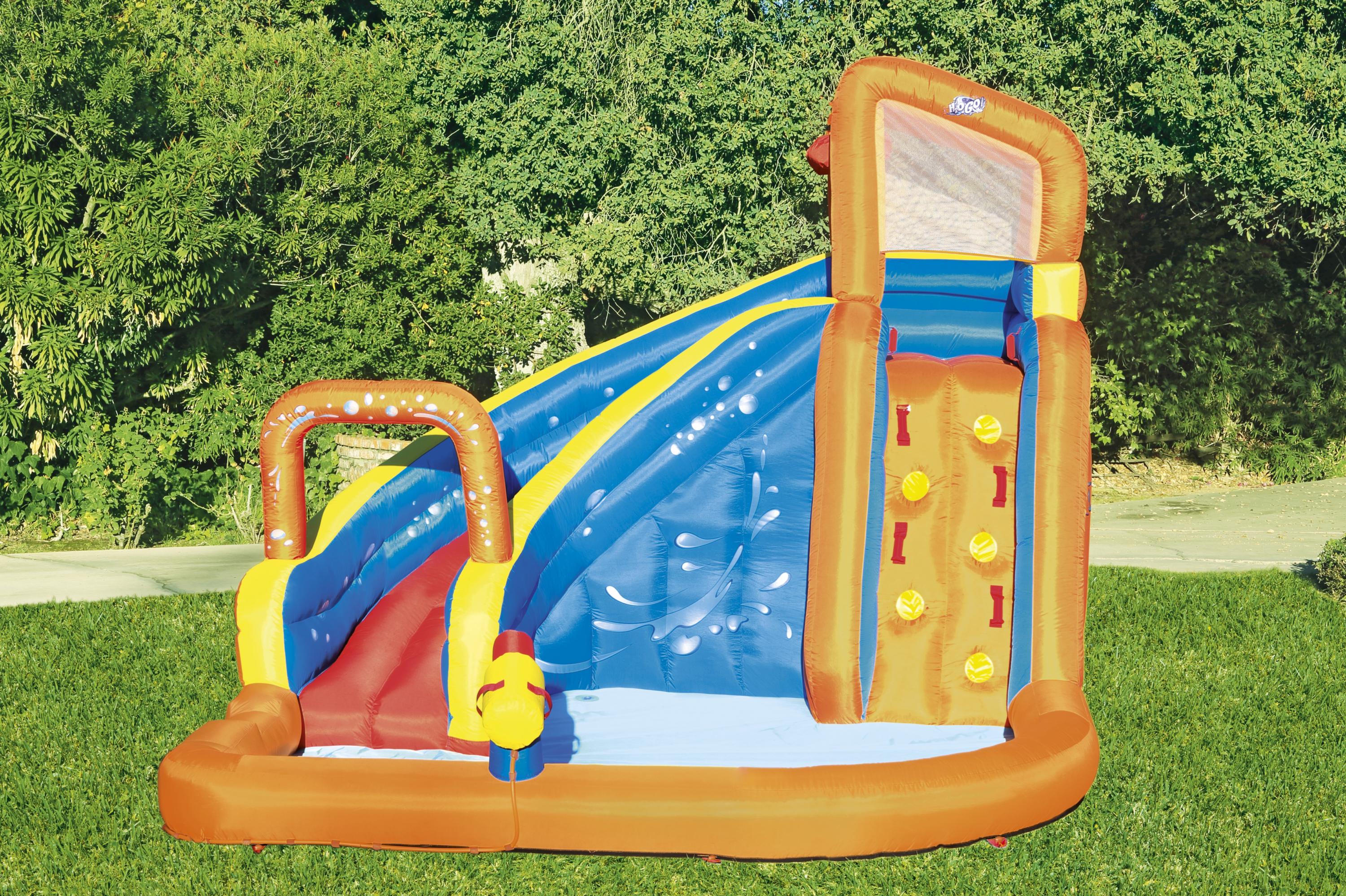 Parco giochi gonfiabile H2OGO scivolo ed arrampicata Turbo Splash Bestwa