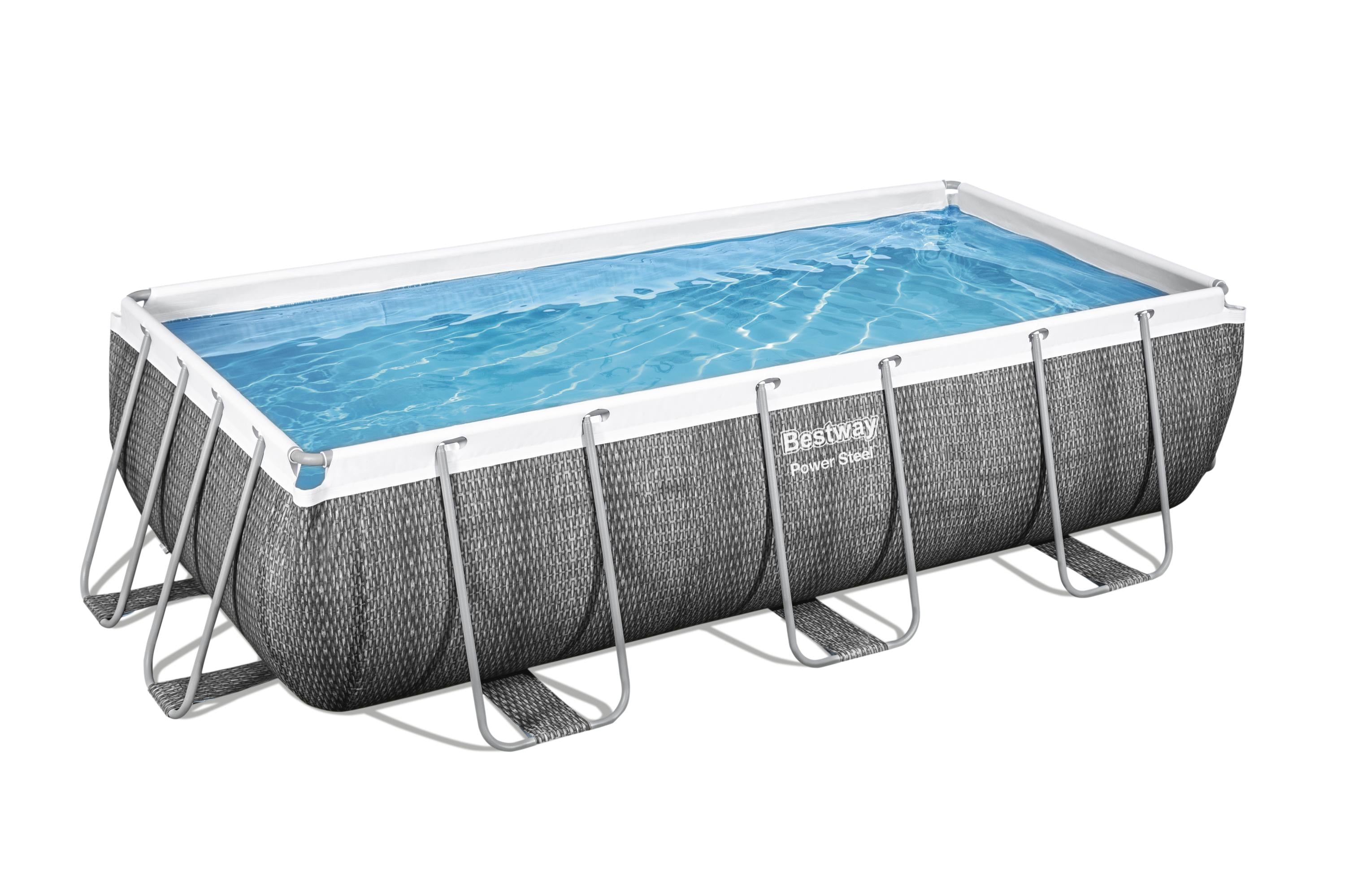 Piscina con struttura rettangolare rattan 4.04m x 2.01m x 1.00m Power Steel Bestway 56721