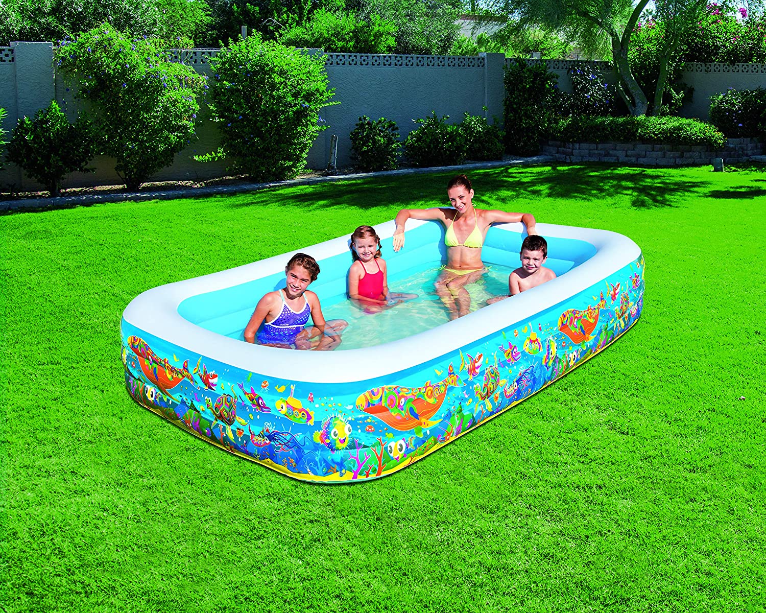 Piscina rettangolare gonfiabile per bambini 305x183xH56 cm.