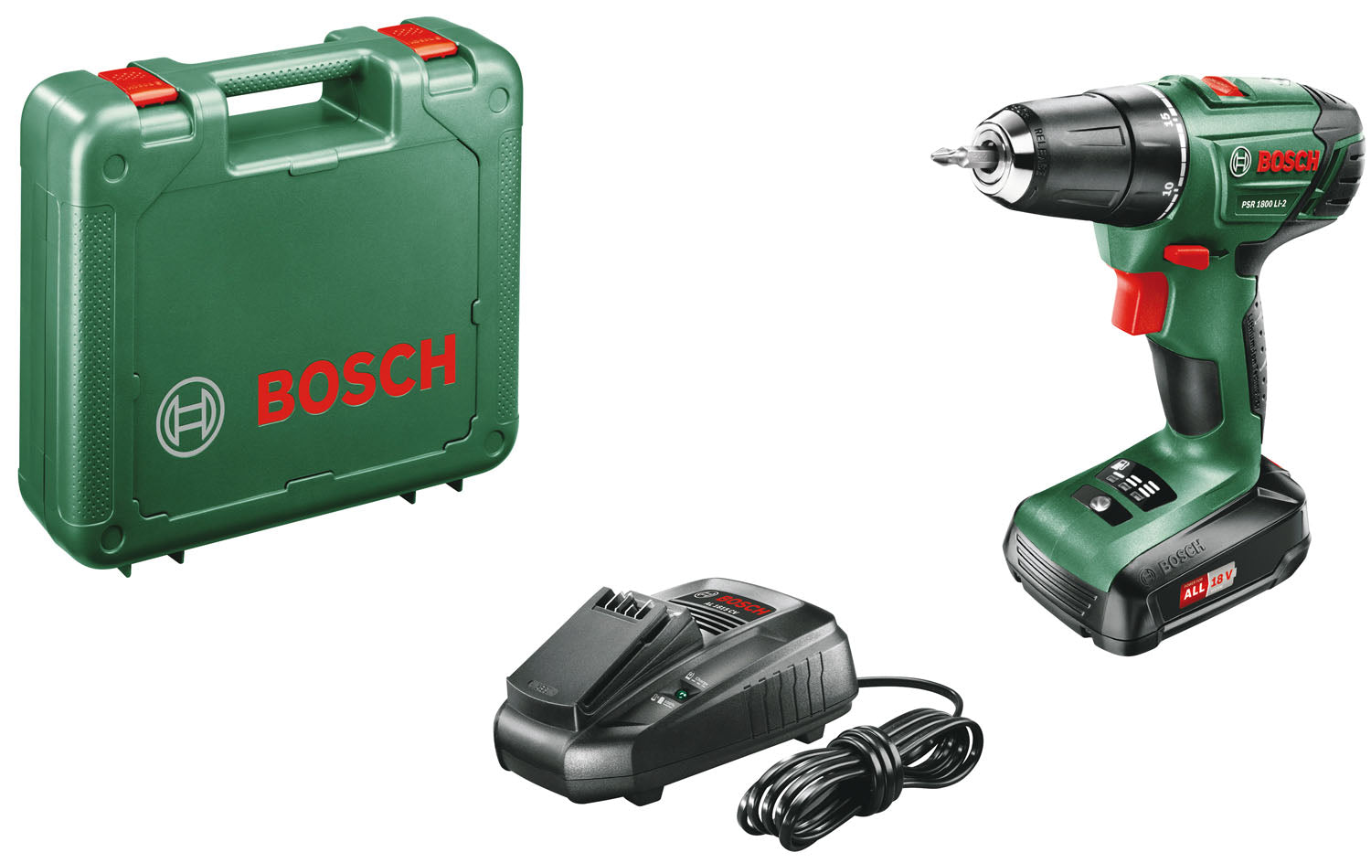 trapano avvitatore a batteria 18V 1,5Ah BOSCH PSR 1800 LI-2