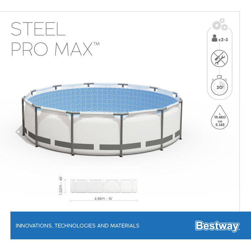 Piscina rotonda Steel Pro MAX in acciaio 488x122 cm Bestway 5612Z
