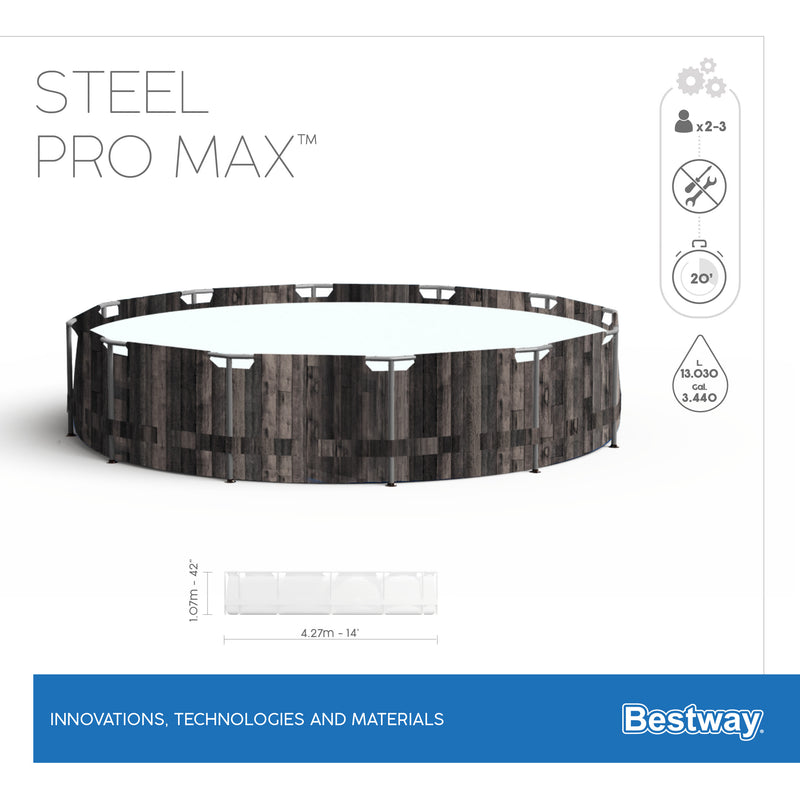 Piscina con struttura rotonda Steel Pro MAX 427x107 cm Bestway 5614Z