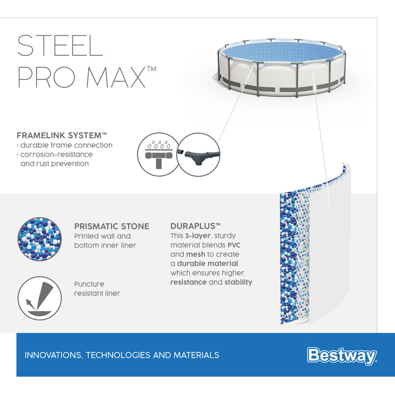 Piscina con struttura rotonda Steel Pro MAX 305x76 cm Bestway 56406