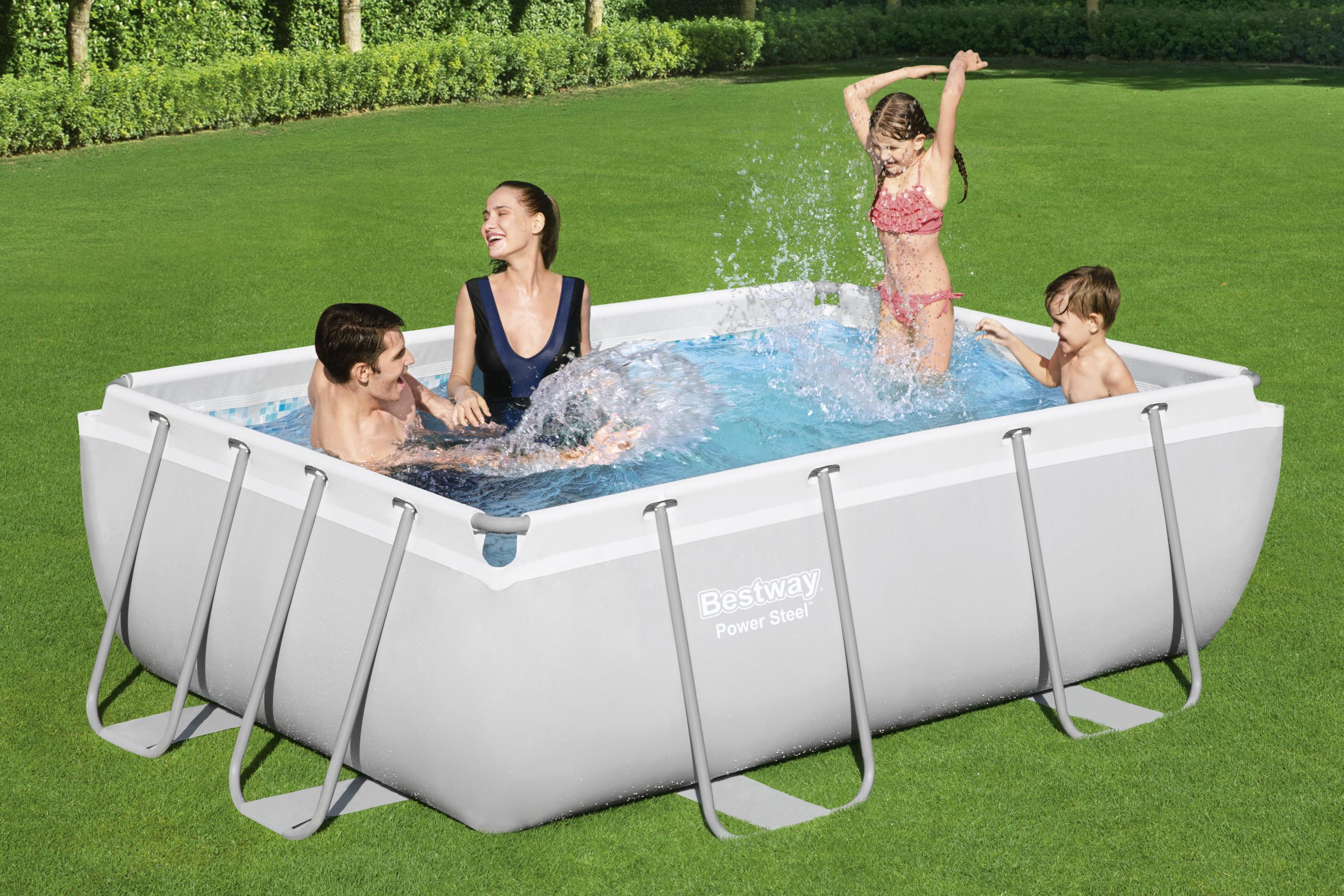Piscina rettangolare 282x196x84 Power Steel Frame con Struttura Metallica 56629