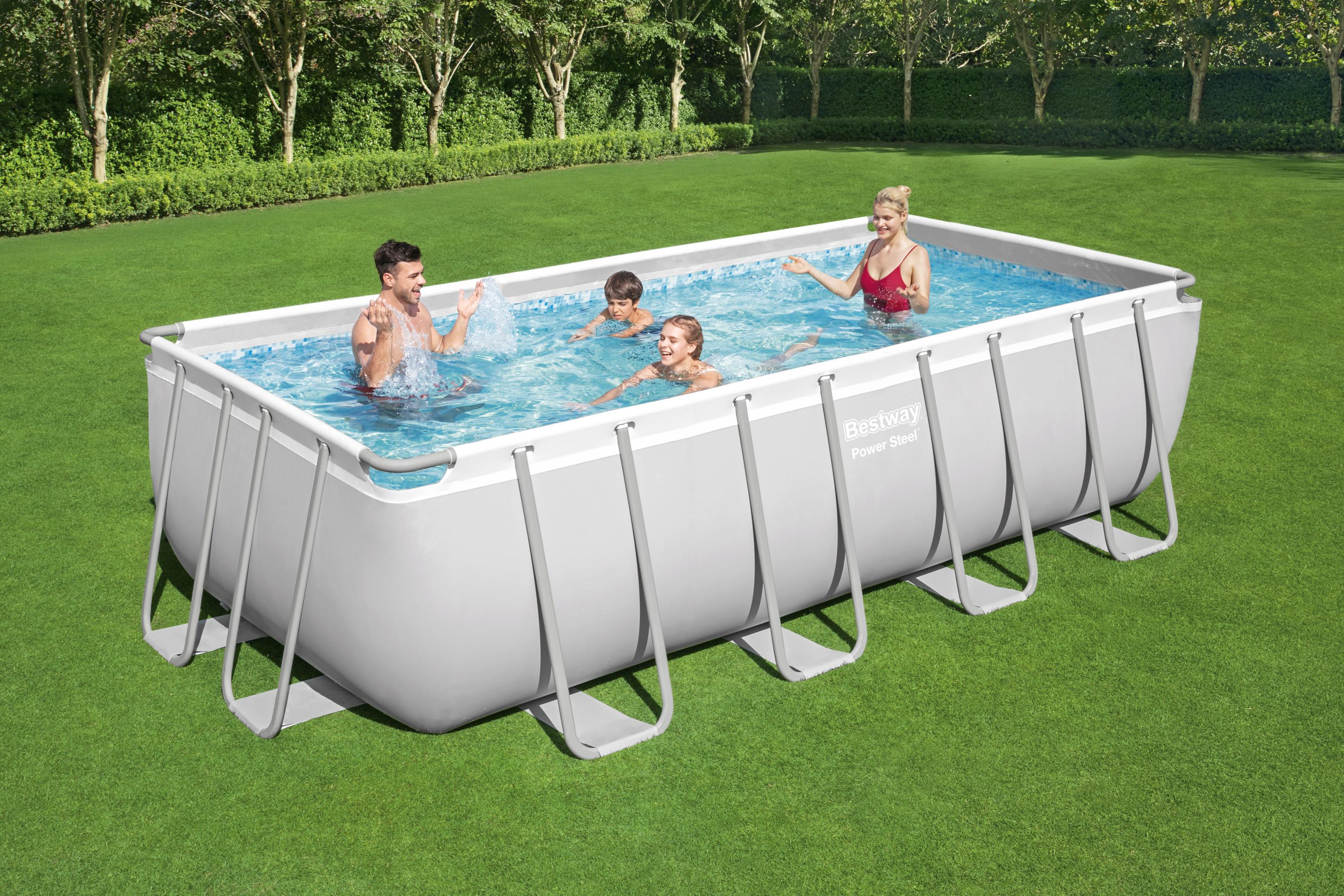 Piscina Power Steel Rettangolare cm 488X244X122 Bestway 56670