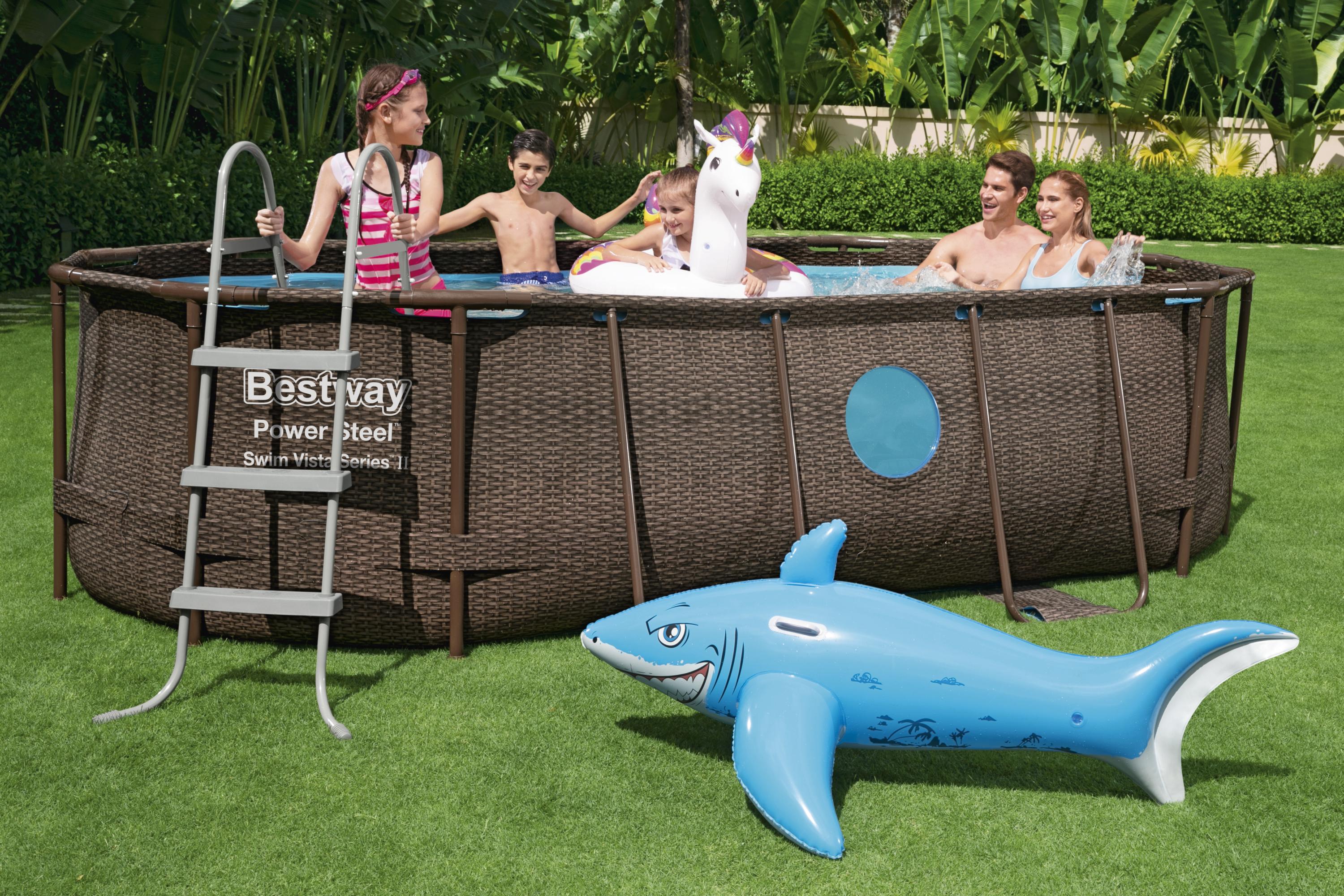 Piscina Power Steel Swim Vista II Series Ovale Con Oblò 427X250X100 cm Bestway 56714