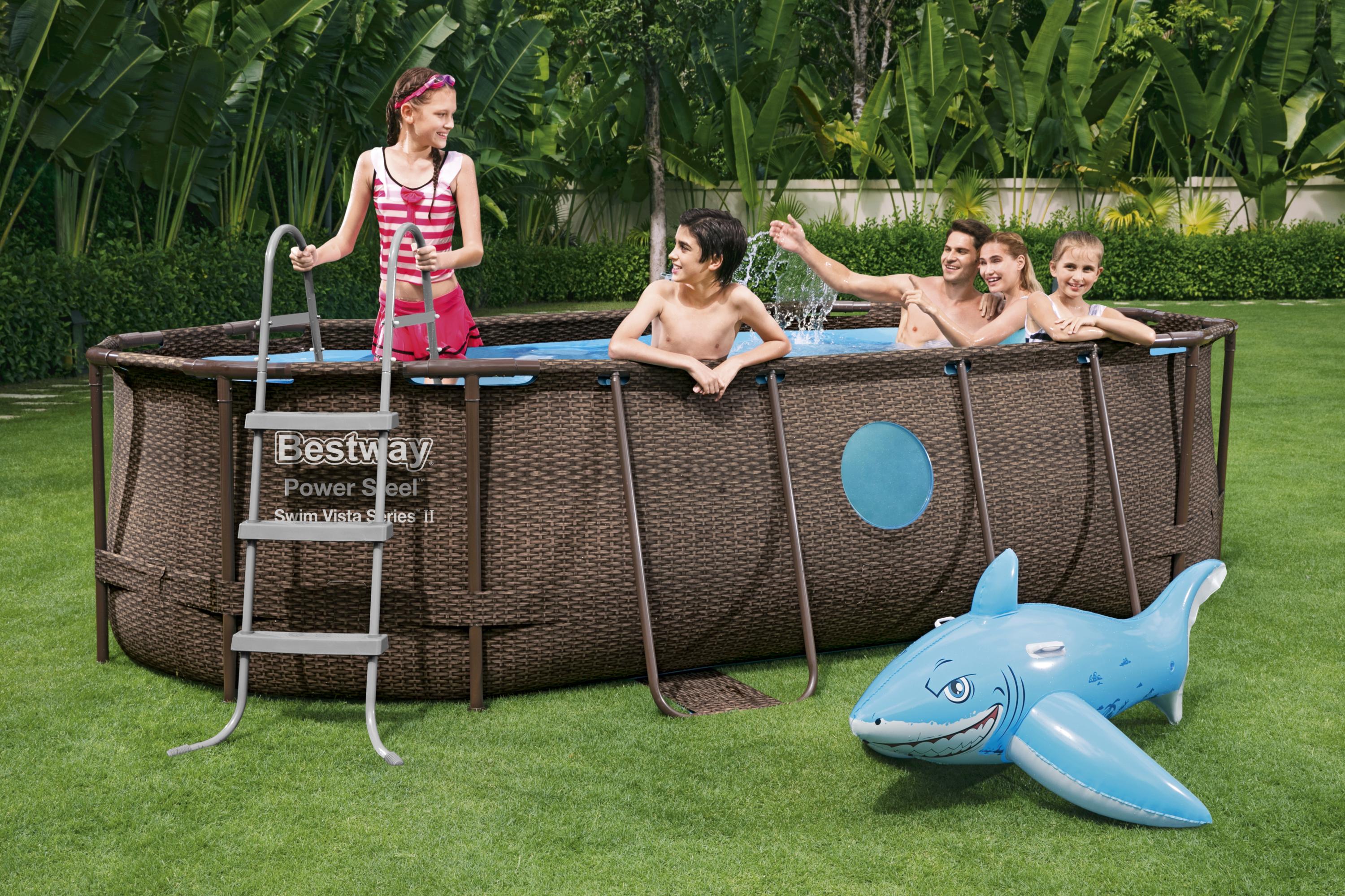 Piscina Power Steel Swim Vista II Series Ovale Con Oblò 427X250X100 cm Bestway 56714