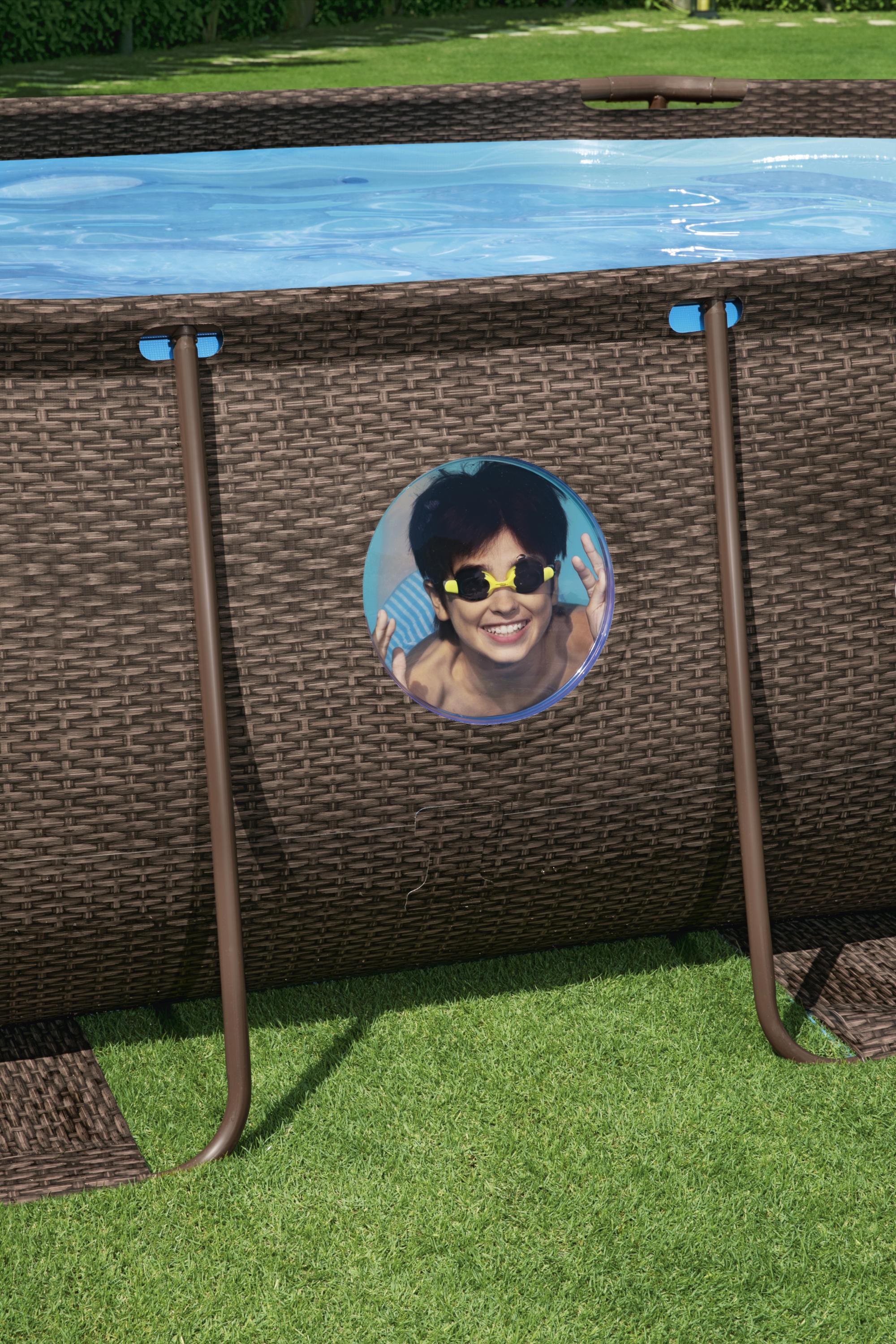 Piscina Power Steel Swim Vista II Series Ovale Con Oblò 427X250X100 cm Bestway 56714