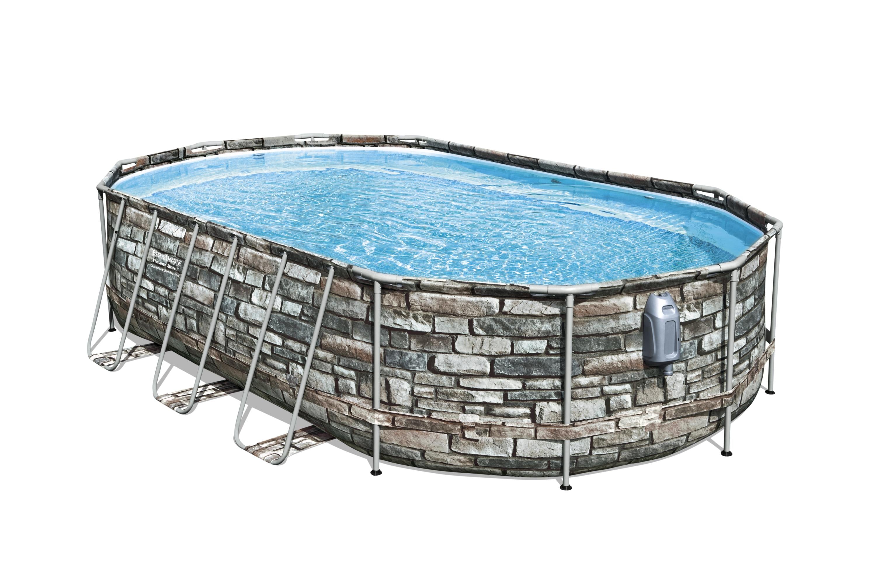 Piscina ovale Power Steel Comfort idromassaggio Jet 610X366X122 Bestway 56719
