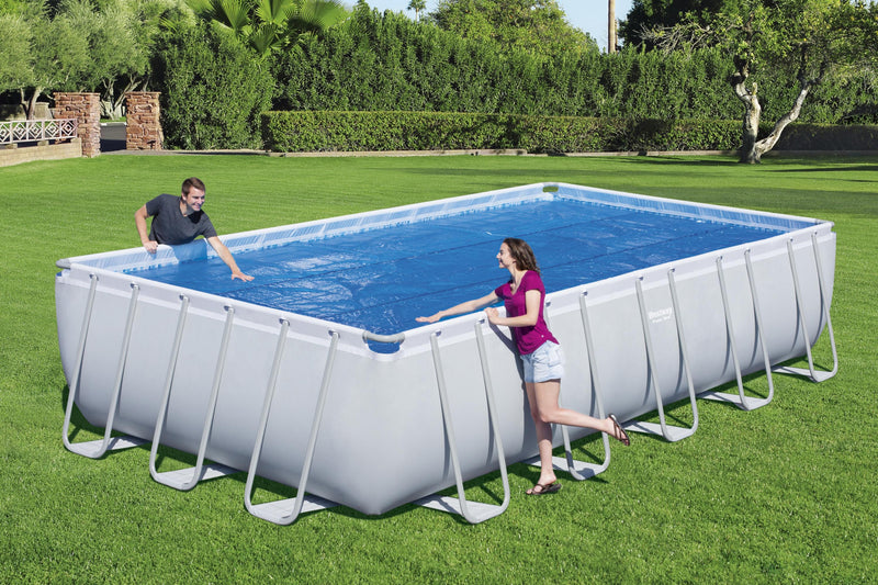 Telo copertura solare termica per piscina rettangolare 732x366x132 cm Besyway 58228