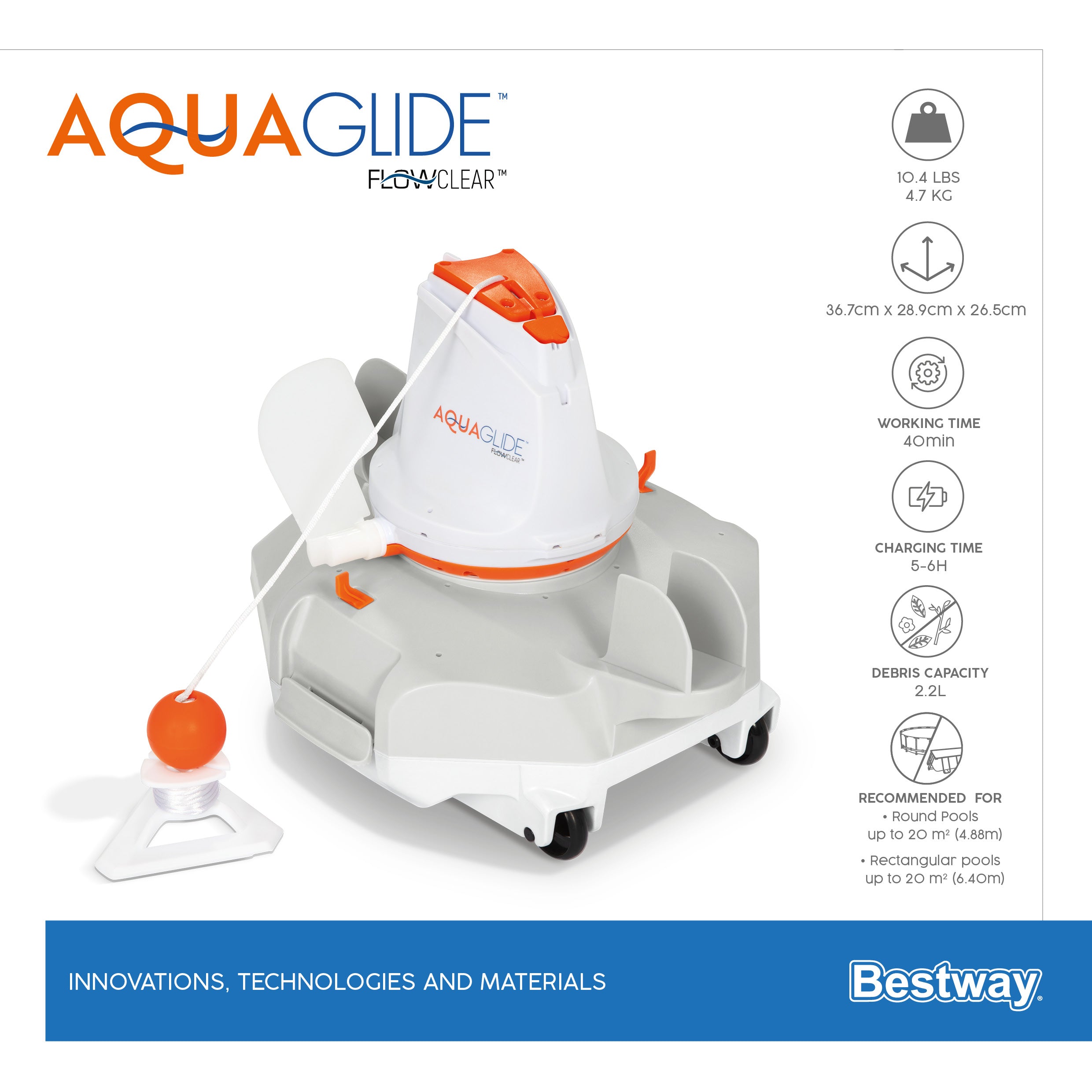 Robot automatico per la pulizia fondo piscina AquaGlide Bestway 58620