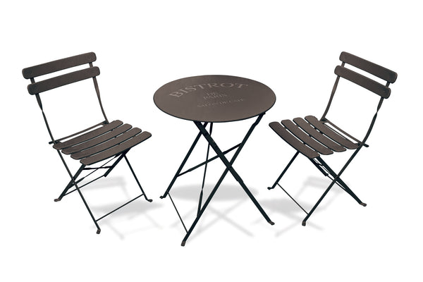 Set tavolo + due sedie in metallo da esterno  richiudibile e sal