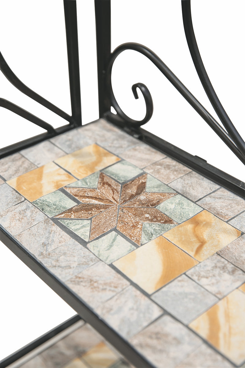 Cipro Scaffale in ferro battuto con mosaico