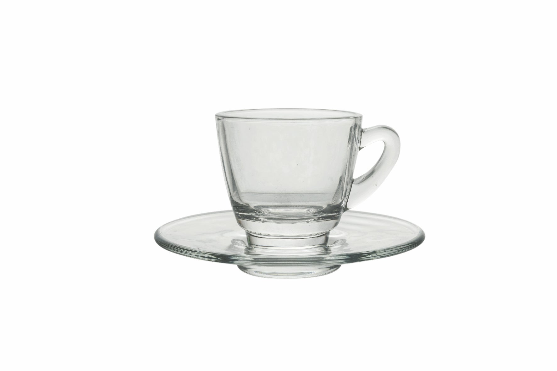 Set 6 tazzine in vetro da caffè con piattino 57 ml Glass