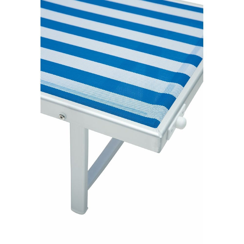 Lettino da lido spiaggia con struttura in alluminio resistente e schienale in textilene 2/1 con tettuccio parasole regolabile Riccione