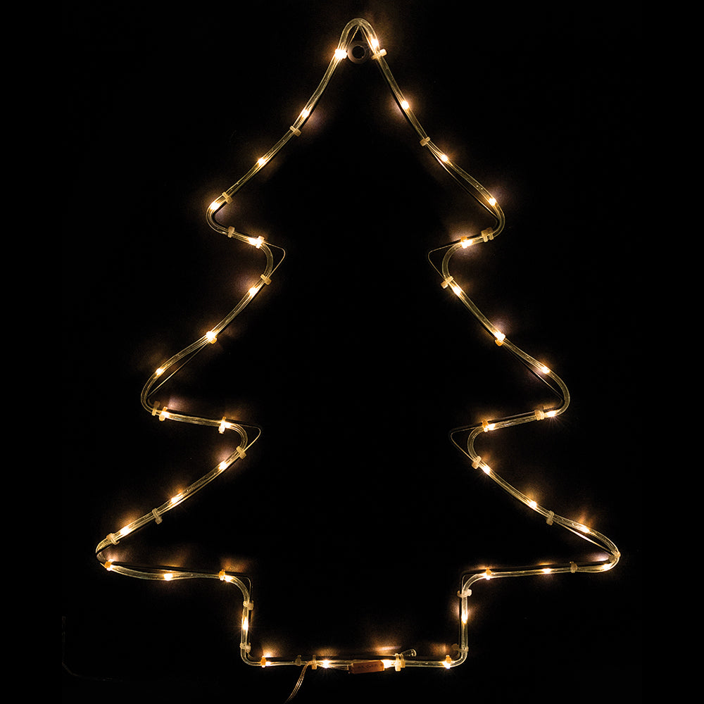 Insegna luminosa Albero 40 microled abatteria, bianco caldo, uso interno 56x44 cm