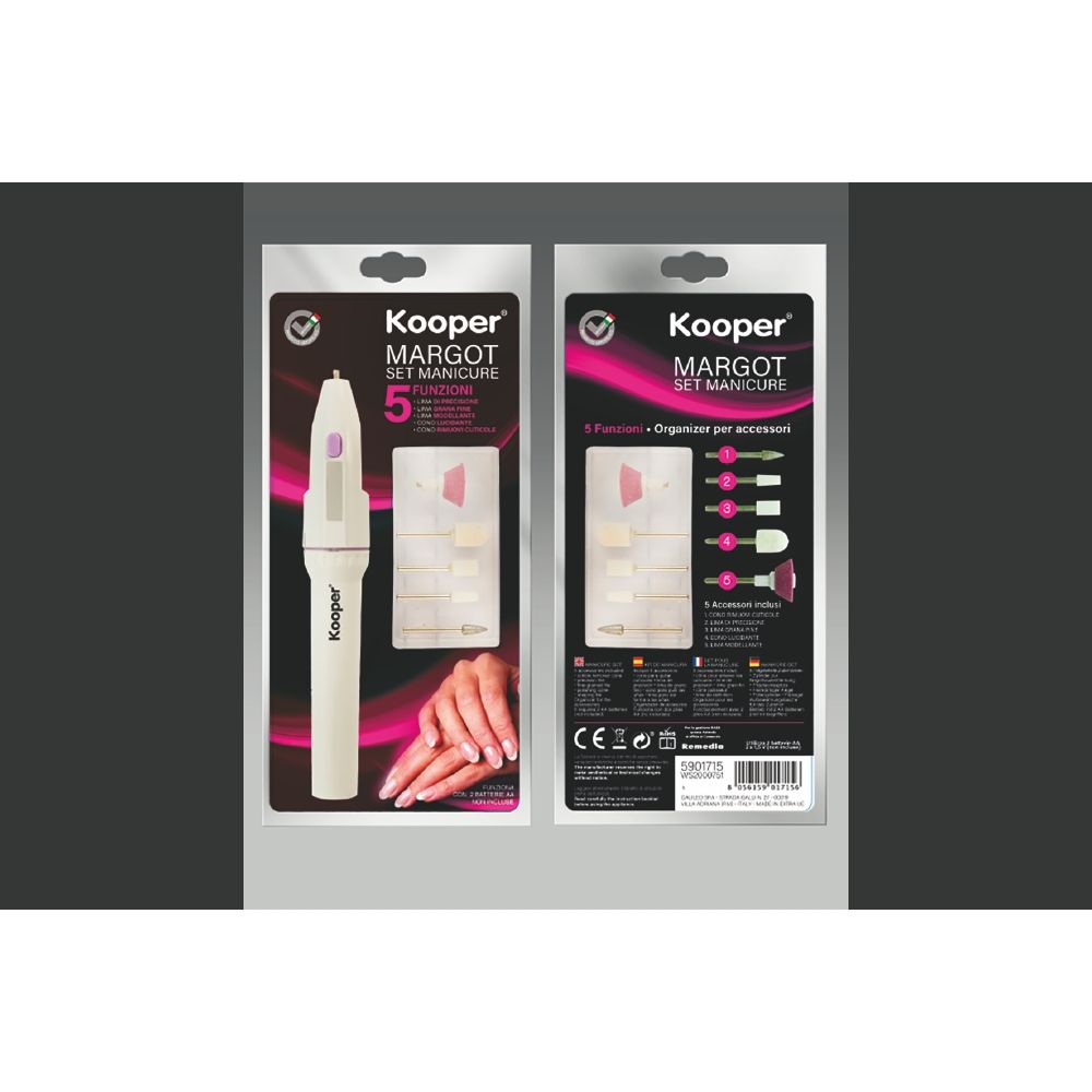 Kit per manicure a batteria con 5 accessori