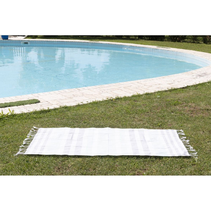 Telo asciugamano da spiaggia 90x180 cm in cotone con frange leggero e traspirante Otranto
