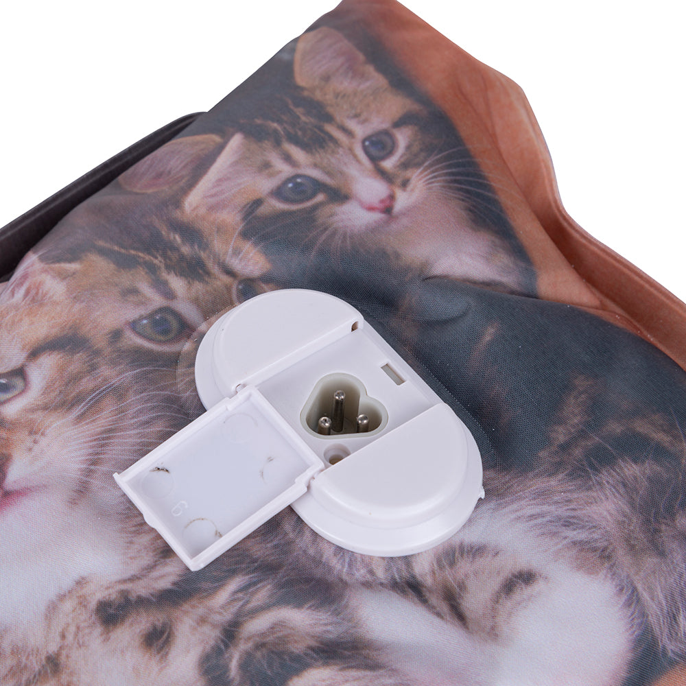 Borsa acqua calda elettrica scaldino 360 W con decoro animali cani e gatti