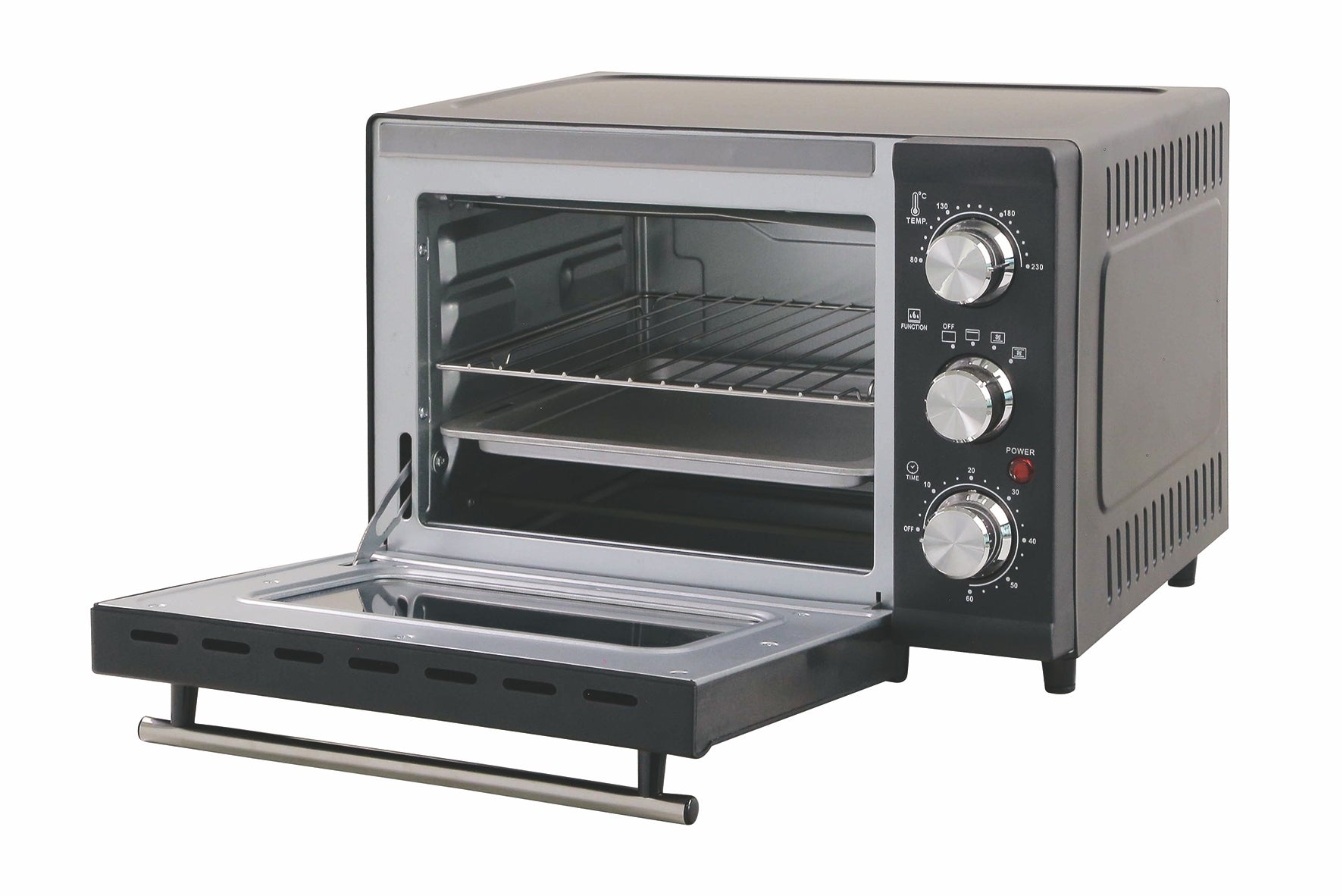 Forno elettrico ventilato con vetro temperato e acciaio 24 l 1300 W Great Stone