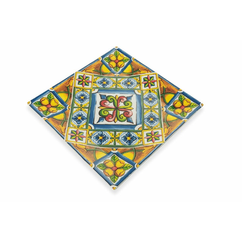 Set 6 Piatti quadrati in porcellana con decoro maiolica Costiera