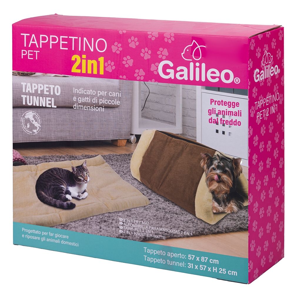 Tappetino Pet 2 in 1: tunnel e cuccia