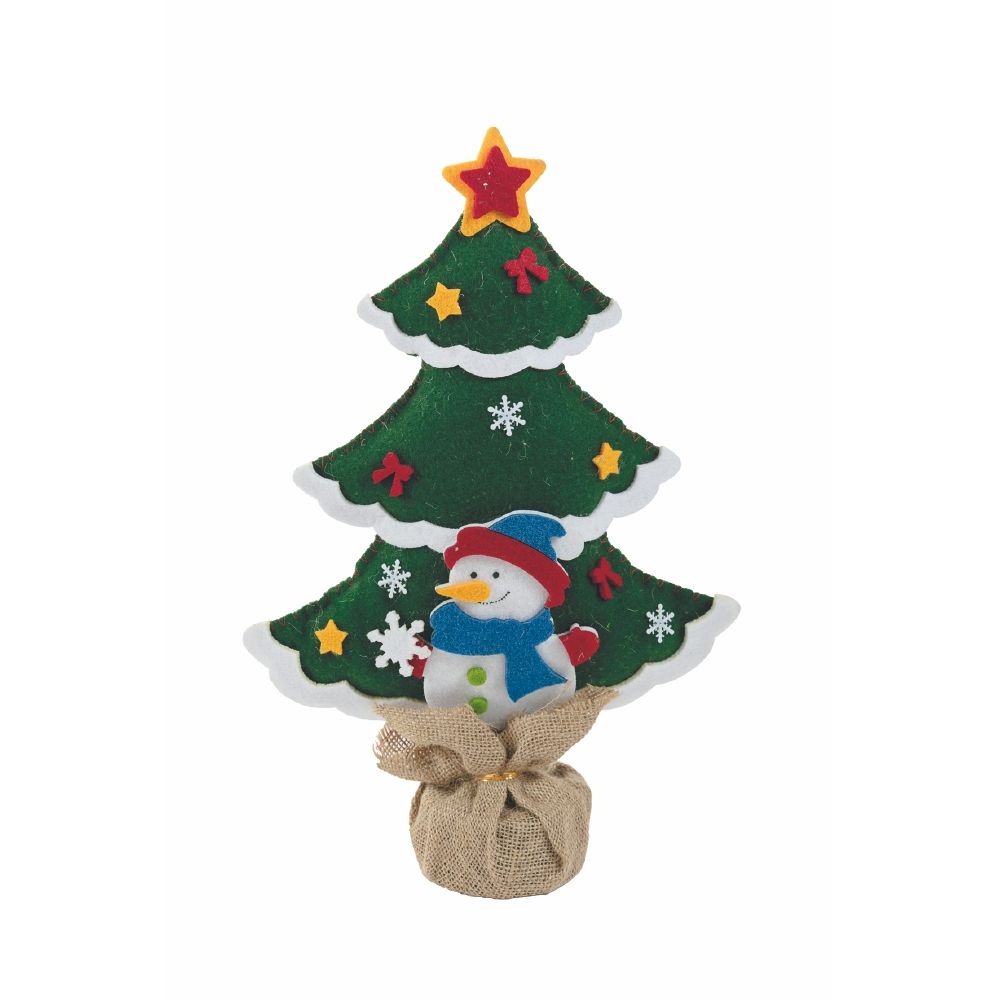 Albero di Natale in feltro h.37,5 cm, decorazioninatalizie applicate, XMas