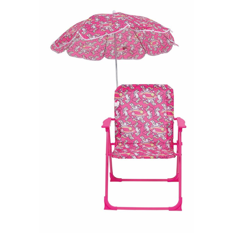Sedia pieghevole per bambini da spiaggia o giardino con ombrellino parasole