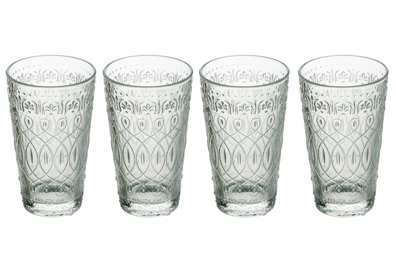 Bicchieri in vetro trasparente set 4 bicchieri bibita 385 ml New Marrakech