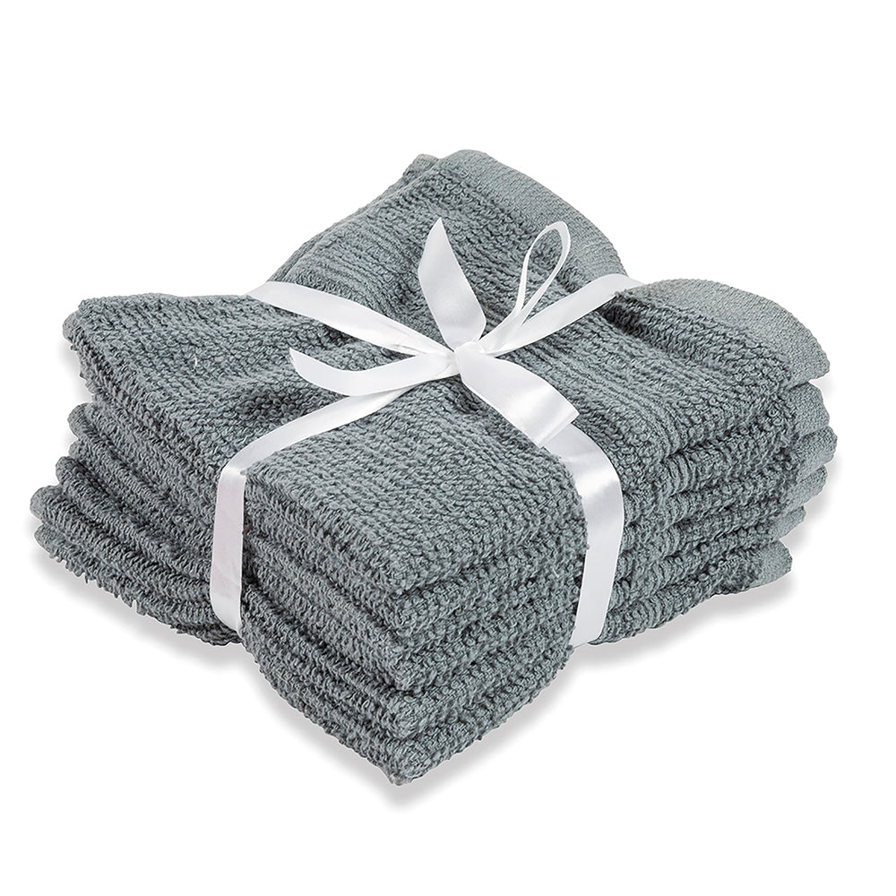 Set da bagno 6 asciugamani lavette 30x30 cm in cotone morbido