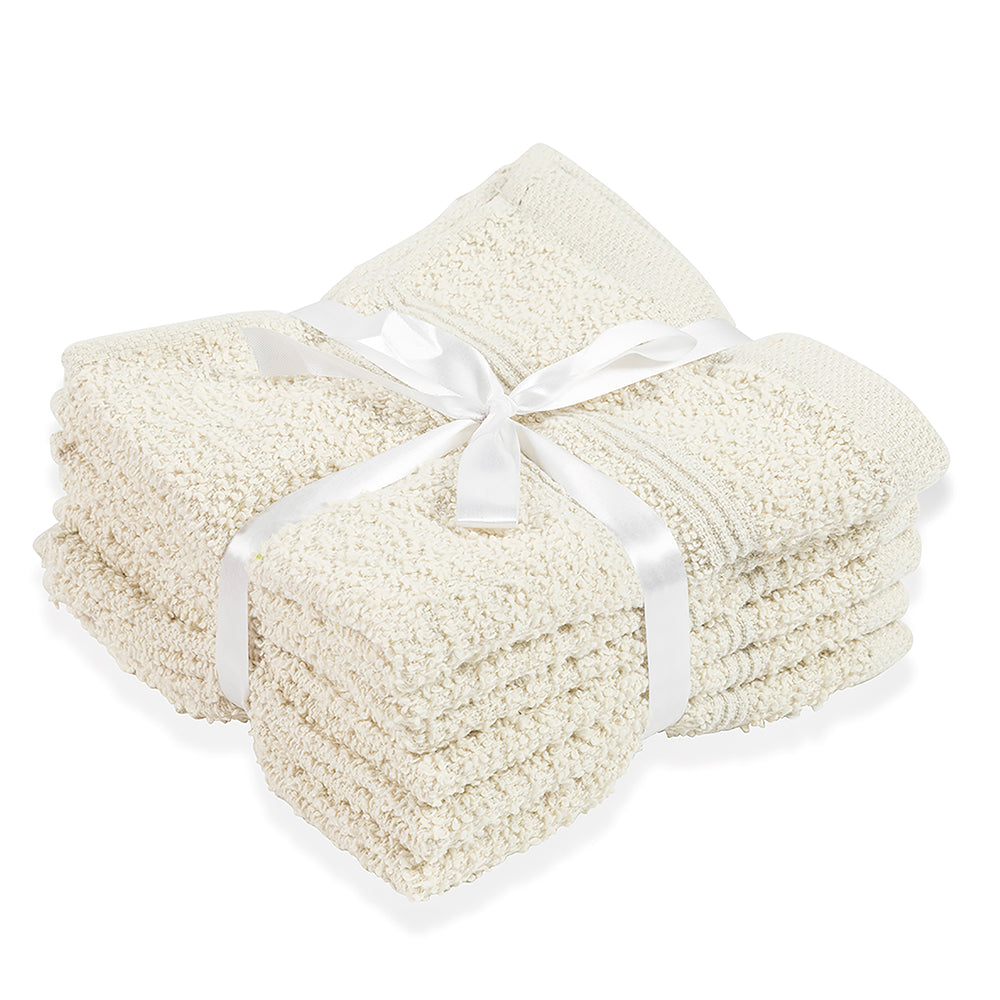 Set da bagno 6 asciugamani lavette 30x30 cm in cotone morbido