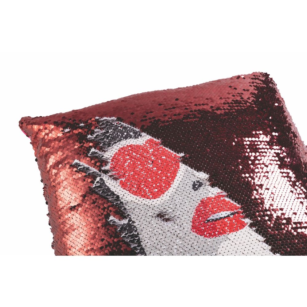 Cuscino arredo 40x40 cm con paillettes, sfoderabile con zip, Valentina